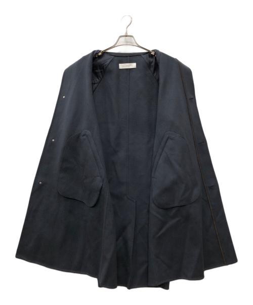 GALERIE VIE（ギャルリーヴィー）GALERIE VIE (ギャルリーヴィー) ウールダブルフェイス バルカラーコート ネイビー サイズ:Fの古着・服飾アイテム