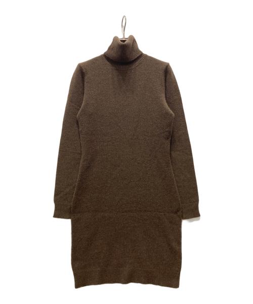 RALPH LAUREN（ラルフローレン）RALPH LAUREN (ラルフローレン) ウールカシミヤニットワンピース ブラウン サイズ:Lの古着・服飾アイテム