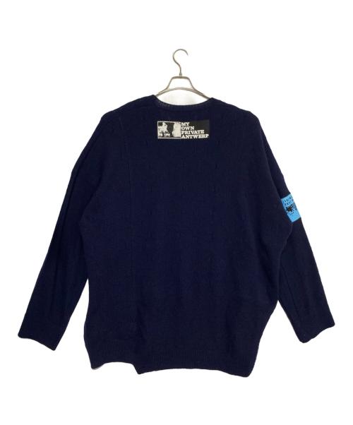 RAF SIMONS（ラフシモンズ）RAF SIMONS (ラフシモンズ) OVERSIZE ROUNDNECK SWEATER WITH PATCHES ネイビー サイズ:Mの古着・服飾アイテム