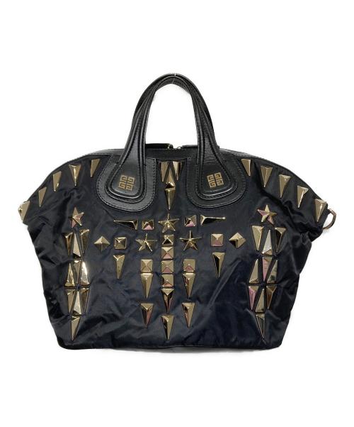 GIVENCHY（ジバンシィ）GIVENCHY (ジバンシィ) ナイチンゲール ナイロン レザー スタッズ 2WAYバッグ ブラックの古着・服飾アイテム