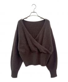 Aimeine（エメイン）の古着「フォックスカシミヤオフショルニット」｜ブラウン