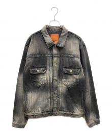 Denham（デンハム）の古着「ダメージ加工デニムジャケット」｜ブラック
