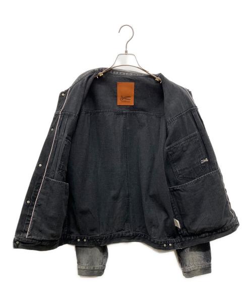 Denham（デンハム）Denham (デンハム) ダメージ加工デニムジャケット ブラック サイズ:X-LARGEの古着・服飾アイテム