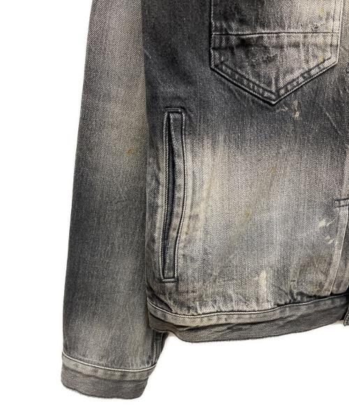Denham（デンハム）Denham (デンハム) ダメージ加工デニムジャケット ブラック サイズ:X-LARGEの古着・服飾アイテム