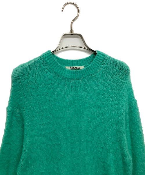 AURALEE（オーラリー）AURALEE (オーラリー) BRUSHED WOOL CASHMERE SILK KNIT P/O グリーンの古着・服飾アイテム
