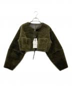 Ameriアメリ）の古着「BOA COLLARLESS REVERSIBLE SHORT JACKET」｜カーキ