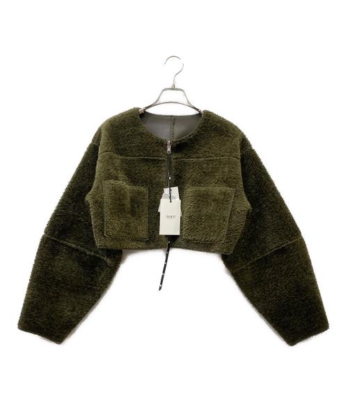 Ameri（アメリ）Ameri (アメリ) BOA COLLARLESS REVERSIBLE SHORT JACKET カーキ サイズ:SIZE S 未使用品の古着・服飾アイテム