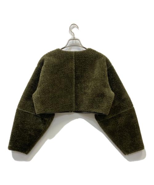 Ameri（アメリ）Ameri (アメリ) BOA COLLARLESS REVERSIBLE SHORT JACKET カーキ サイズ:SIZE S 未使用品の古着・服飾アイテム