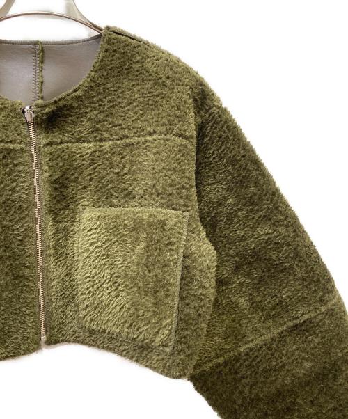 Ameri（アメリ）Ameri (アメリ) BOA COLLARLESS REVERSIBLE SHORT JACKET カーキ サイズ:SIZE S 未使用品の古着・服飾アイテム