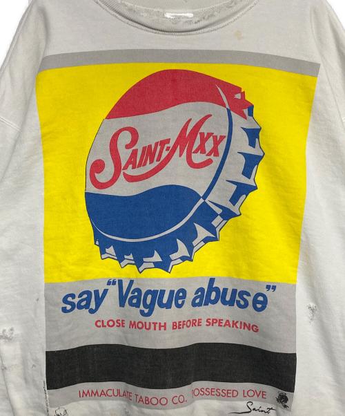 SAINT MICHAEL（セントマイケル）SAINT MICHAEL (セントマイケル) 25AW CRW NECK SWT VAGUE ABUSE WHITE ホワイト サイズ:Lの古着・服飾アイテム