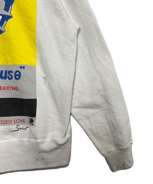 SAINT MICHAEL（セントマイケル）SAINT MICHAEL (セントマイケル) 25AW CRW NECK SWT VAGUE ABUSE WHITE ホワイト サイズ:Lの古着・服飾アイテム