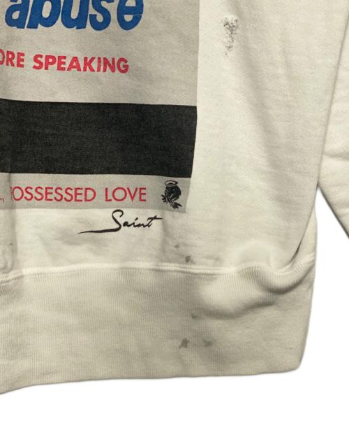 SAINT MICHAEL（セントマイケル）SAINT MICHAEL (セントマイケル) 25AW CRW NECK SWT VAGUE ABUSE WHITE ホワイト サイズ:Lの古着・服飾アイテム