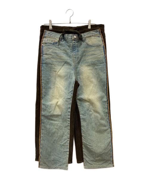 OPEN YY（オープンワイワイ）OPEN YY (オープンワイワイ) フロント ジーン コーデュロイパンツ オリーブ サイズ:1の古着・服飾アイテム
