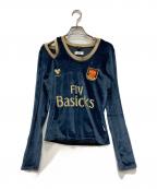 BASICKSベイシックス）の古着「マイクロ カットアウト フットボールシャツ」｜ネイビー