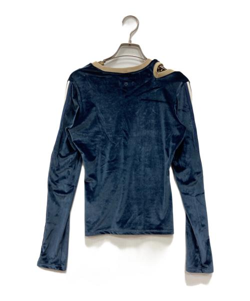 BASICKS（ベイシックス）BASICKS (ベイシックス) マイクロ カットアウト フットボールシャツ ネイビー サイズ:Ｓの古着・服飾アイテム