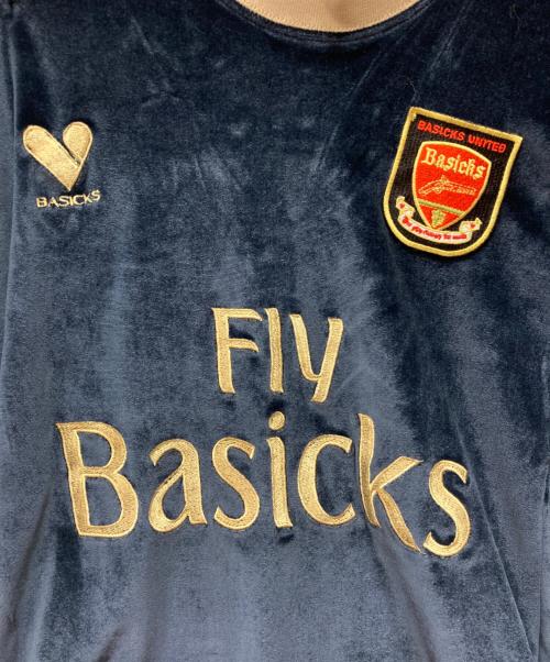 BASICKS（ベイシックス）BASICKS (ベイシックス) マイクロ カットアウト フットボールシャツ ネイビー サイズ:Ｓの古着・服飾アイテム