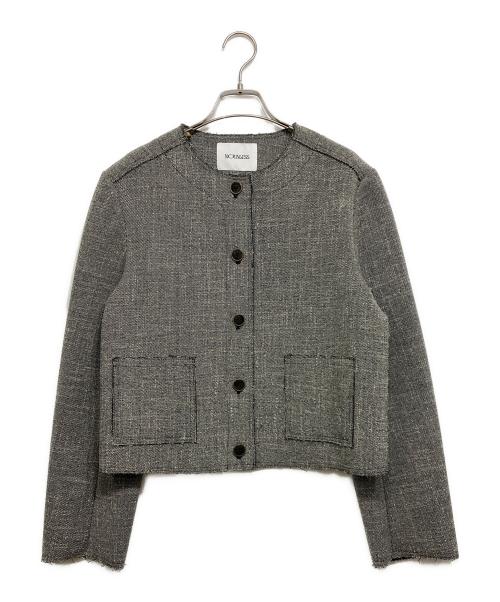 NOUNLESS（ナウンレス）NOUNLESS (ナウンレス) コンパクトボンディングツイードジャケット グレー サイズ:1の古着・服飾アイテム