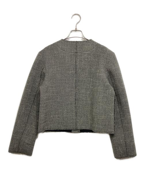 NOUNLESS（ナウンレス）NOUNLESS (ナウンレス) コンパクトボンディングツイードジャケット グレー サイズ:1の古着・服飾アイテム