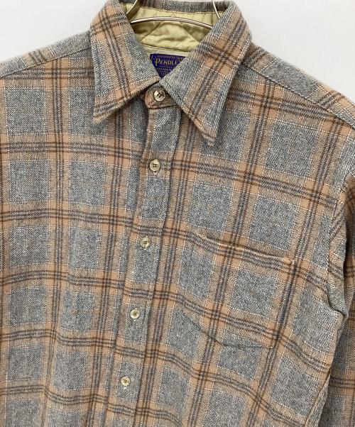 PENDLETON（ペンドルトン）PENDLETON (ペンドルトン) ウールチェックシャツ グレー×ベージュ サイズ:Mの古着・服飾アイテム