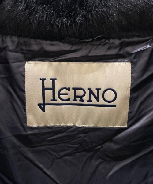 HERNO（ヘルノ）HERNO (ヘルノ) HIGH COLLAR SHORT FUR DOWN ブラック サイズ:44の古着・服飾アイテム