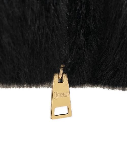 HERNO（ヘルノ）HERNO (ヘルノ) HIGH COLLAR SHORT FUR DOWN ブラック サイズ:44の古着・服飾アイテム