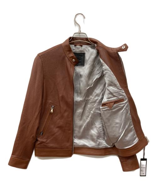 EMMETI（エンメティ）EMMETI (エンメティ) アッカクラシカパンチングライダースジャケット ブラウン サイズ:44 未使用品の古着・服飾アイテム