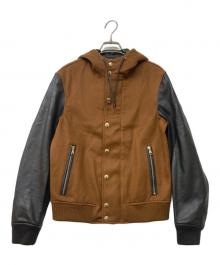 EMMETI（エンメティ）の古着「URBINO ラムスキン×ウールカシミヤ異素材コンビボンバージャケット」｜ブラウン