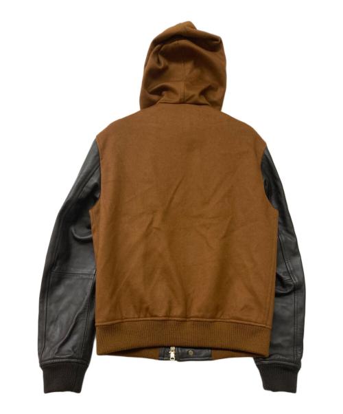 EMMETI（エンメティ）EMMETI (エンメティ) URBINO ラムスキン×ウールカシミヤ異素材コンビボンバージャケット ブラウン サイズ:44の古着・服飾アイテム
