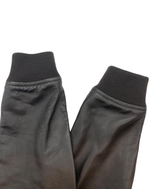 EMMETI（エンメティ）EMMETI (エンメティ) URBINO ラムスキン×ウールカシミヤ異素材コンビボンバージャケット ブラウン サイズ:44の古着・服飾アイテム