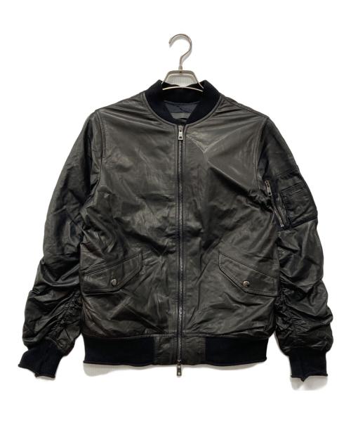 GIORGIO BRATO（ジョルジョブラッド）GIORGIO BRATO (ジョルジョブラッド) レザーボンバージャケット ブラック サイズ:44の古着・服飾アイテム