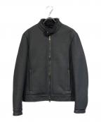 EMMETIエンメティ）の古着「JURI MOUTON/ムートンライダースジャケット」｜グレー