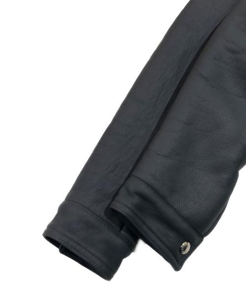 EMMETI（エンメティ）EMMETI (エンメティ) JURI MOUTON/ムートンライダースジャケット グレー サイズ:SIZE 44の古着・服飾アイテム