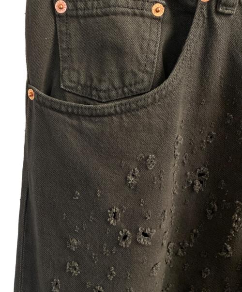 MM6 Maison Margiela（エムエムシックスメゾンマルジェラ）MM6 Maison Margiela (エムエムシックスメゾンマルジェラ) ダメージデニムパンツ ブラック サイズ:30の古着・服飾アイテム
