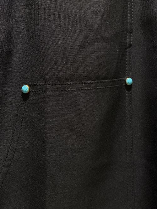 LOUIS VUITTON（ルイ ヴィトン）LOUIS VUITTON (ルイ ヴィトン) ターコイズ装飾テーラードウールワークダブルニーロングパンツ ブラック サイズ:48の古着・服飾アイテム