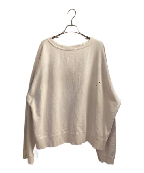 Maison Margiela（メゾンマルジェラ）Maison Margiela (メゾンマルジェラ) ペンキクラッシュ加工スウェット アイボリー サイズ:XLの古着・服飾アイテム
