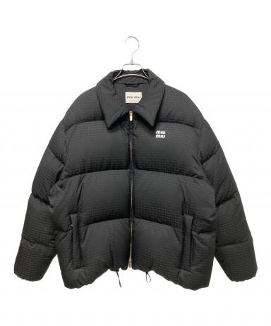 miu miu ブラックナイロンジャケット　再出品 中古・古着通販】MIU MIU (ミュウミュウ) ロゴプリント ダウン