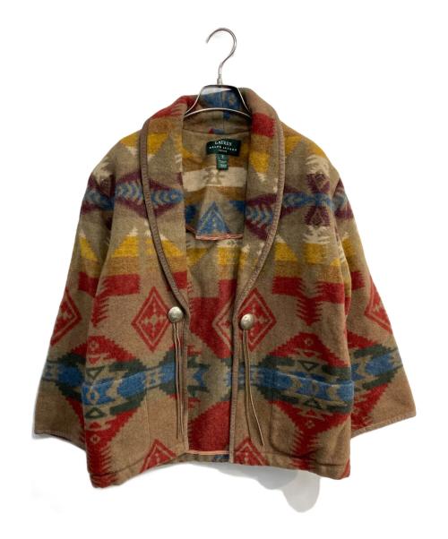 LAUREN RALPH LAUREN（ローレンラルフローレン）LAUREN RALPH LAUREN (ローレンラルフローレン) ネイティブ柄ガウンカーディガン ブラウン サイズ:Pの古着・服飾アイテム