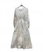 sara mallikaサラマリカ）の古着「Cotton Lace Tuck Flare Dress」｜ホワイト