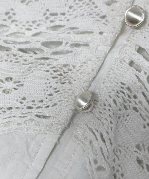 sara mallika（サラマリカ）sara mallika (サラマリカ) Cotton Lace Tuck Flare Dress ホワイト サイズ:Mの古着・服飾アイテム