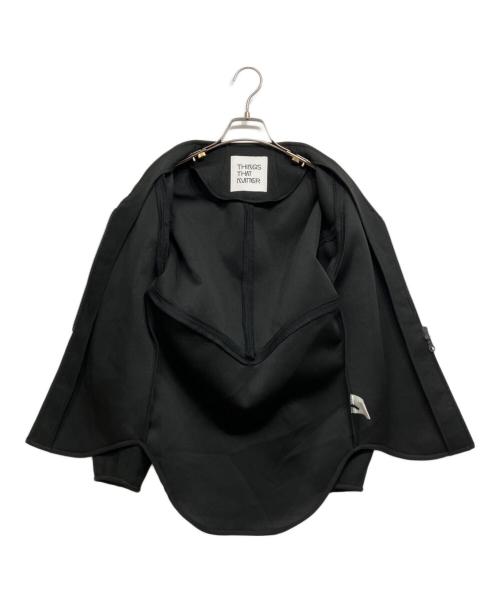 THINGS THAT MATTER（シングスザットマター）THINGS THAT MATTER (シングスザットマター) DOUBLE KNIT V-NECK JACKET ブラック サイズ:Freeの古着・服飾アイテム