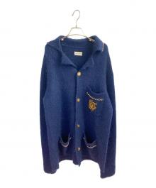 BED J.W. FORD（ベッドフォード）の古着「C-open collar チェーンニットパジャマシャツ」｜ネイビー