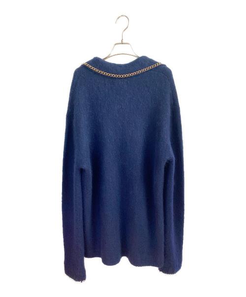 BED J.W. FORD（ベッドフォード）BED J.W. FORD (ベッドフォード) C-open collar チェーンニットパジャマシャツ ネイビー サイズ:１の古着・服飾アイテム