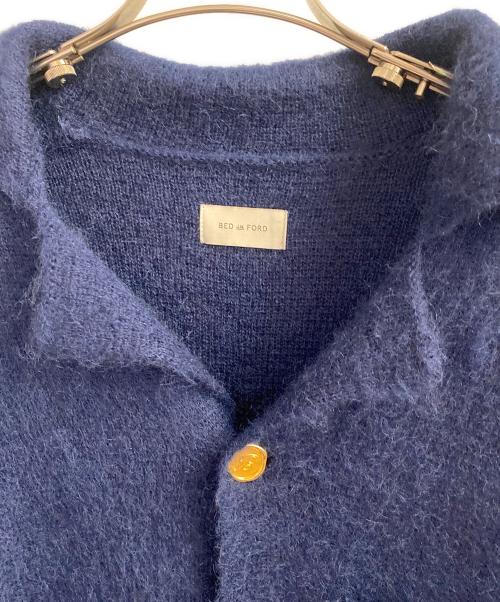 BED J.W. FORD（ベッドフォード）BED J.W. FORD (ベッドフォード) C-open collar チェーンニットパジャマシャツ ネイビー サイズ:１の古着・服飾アイテム