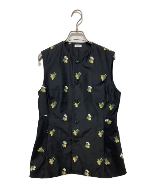 LOEFF（ロエフ）LOEFF (ロエフ) レモン ジャガード ベスト ブラック サイズ:Freeの古着・服飾アイテム