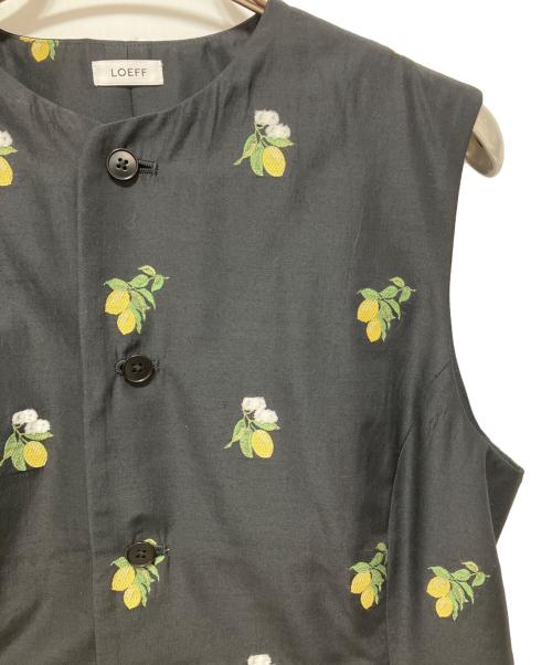 LOEFF（ロエフ）LOEFF (ロエフ) レモン ジャガード ベスト ブラック サイズ:Freeの古着・服飾アイテム