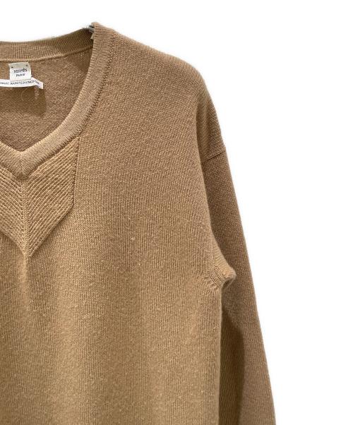 HERMES（エルメス）HERMES (エルメス) Hロゴ金具カシミヤニットワンピース キャメル サイズ:34の古着・服飾アイテム