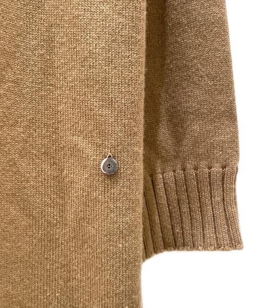 HERMES（エルメス）HERMES (エルメス) Hロゴ金具カシミヤニットワンピース キャメル サイズ:34の古着・服飾アイテム