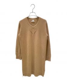 HERMES（エルメス）の古着「Hロゴ金具カシミヤニットワンピース」｜キャメル