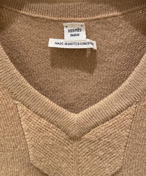 HERMES（エルメス）HERMES (エルメス) Hロゴ金具カシミヤニットワンピース キャメル サイズ:34の古着・服飾アイテム