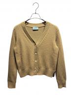 PRADAプラダ）の古着「ウールカシミヤVネックカーディガン」｜ベージュ